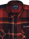 Boys Orange Comfort Tartan Checks Opaque Checked Casual Shirt