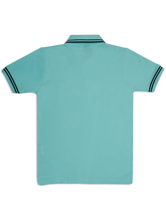 Boys Blue Polo Collar Pure Cotton T shirt