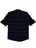 Boys Comfort Fit Horizontal Striped Pure Cotton Casual Shirt With T Shirt