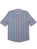 Boys Blue Comfort Opaque Striped Casual Shirt