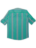 Boys Green Comfort Gingham Checks Opaque Checked Casual Shirt