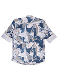 Boys Comfort Abstract Printed Roll-Up Sleeves Pure Cotton Casual Shirt