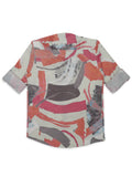 Boys Peach-Coloured Comfort Opaque Printed Casual Shirt