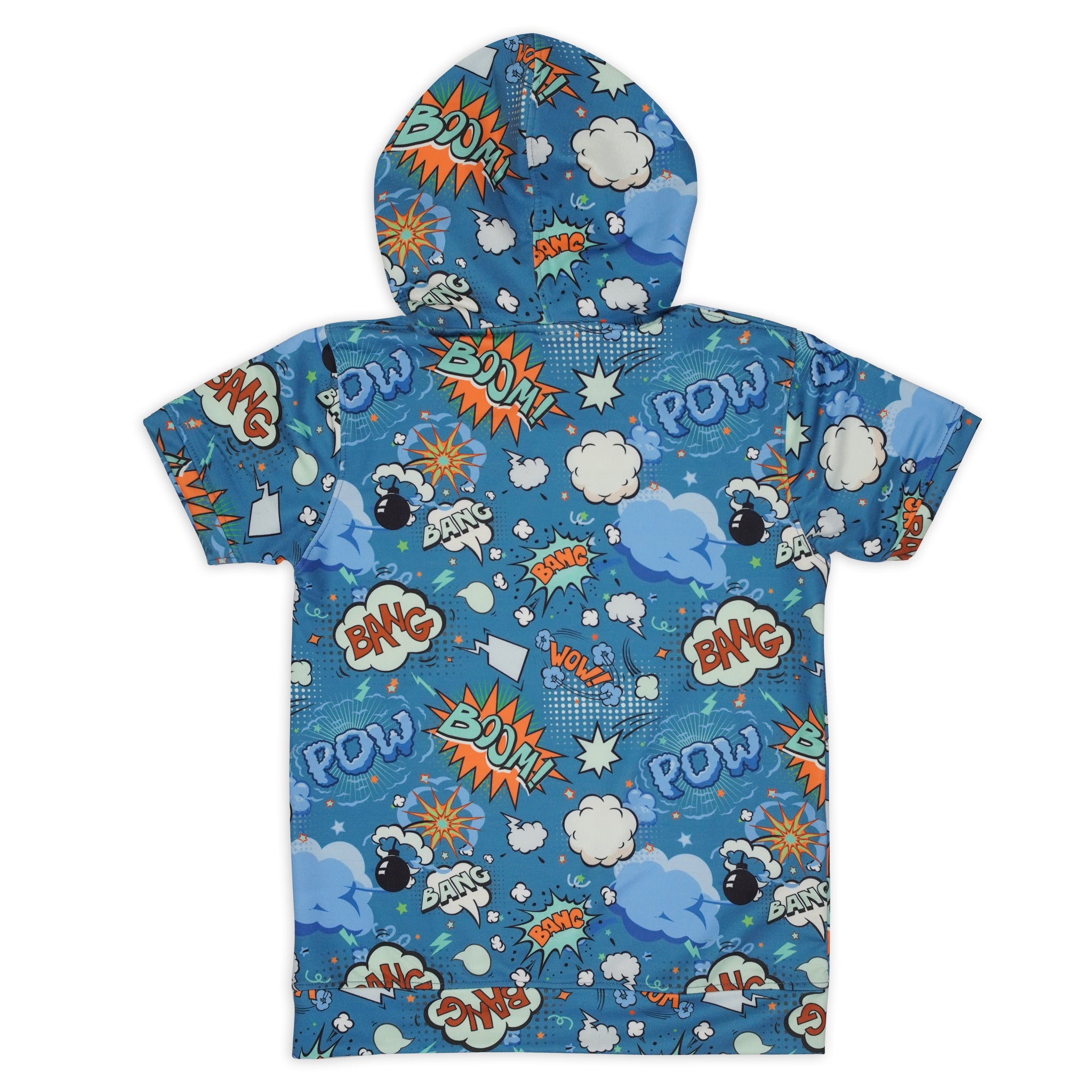 Boys Printed Hooded Neck Pure Cotton Tshirt With Shorts