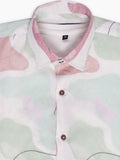 Boys Comfort Abstract Printed Roll-Up Sleeves Pure Cotton Casual Shirt With T Shirt
