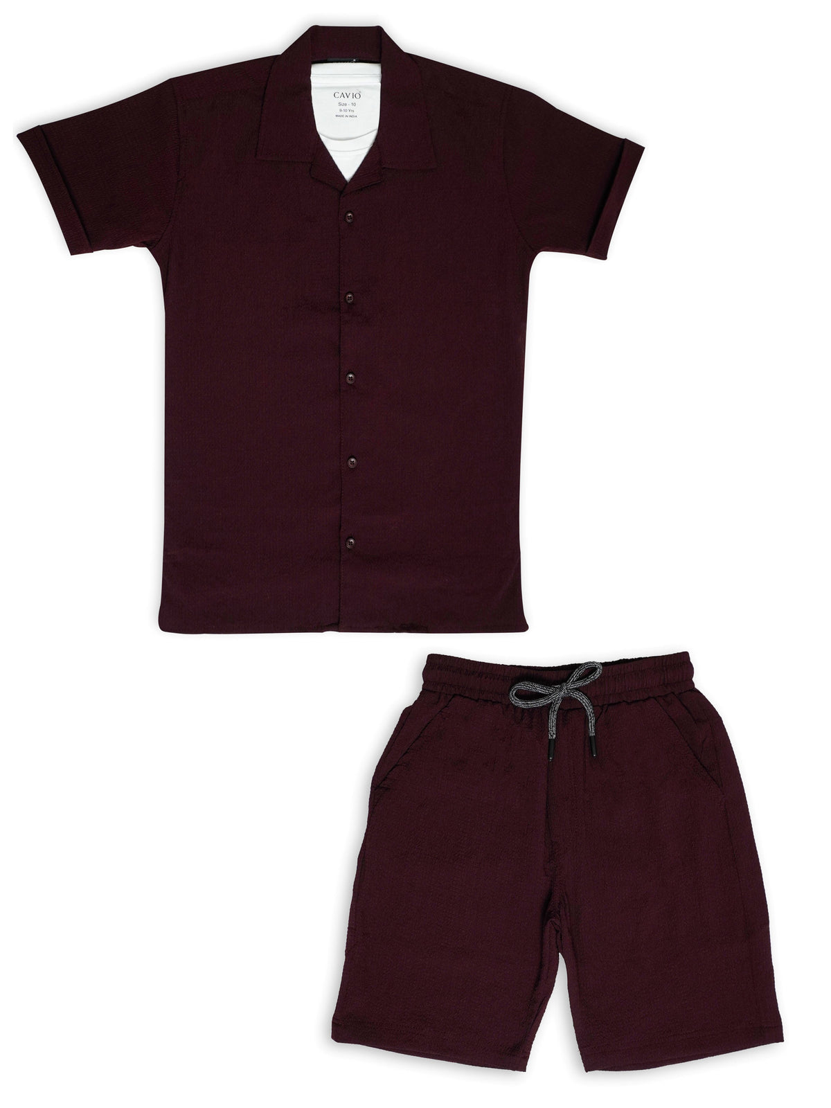 Boys Pure Cotton Shirt With Shorts