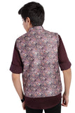 CHARCHIT Boys Printed Nehru Jacket and Shirt - Magenta