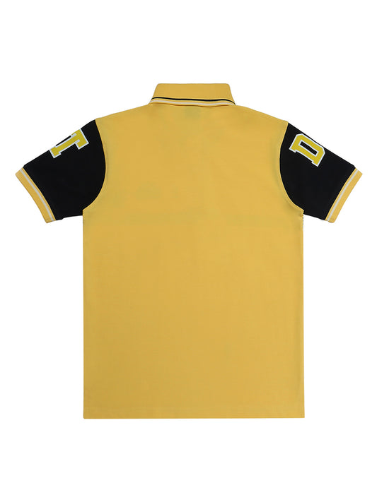 Boys Colourblocked Polo Collar Cotton T shirt