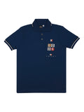 Boys Typography Printed Polo Collar Cotton T shirt