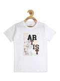 Boys Comfort Fit Abstract Printed Opaque Casual Shirt With Printed T shirt