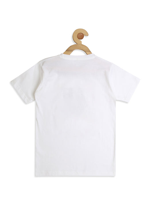 Boys Comfort Fit Sleeveless Casual Shirt With Printed T shirt