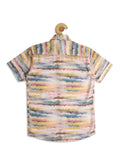 Boys Comfort Fit Abstract Printed Opaque Casual Shirt With Printed T shirt