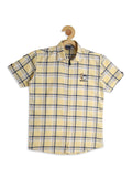 Boys Comfort Fit Checked Casual Shirt With Printed T shirt