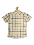 Boys Comfort Fit Checked Casual Shirt With Printed T shirt