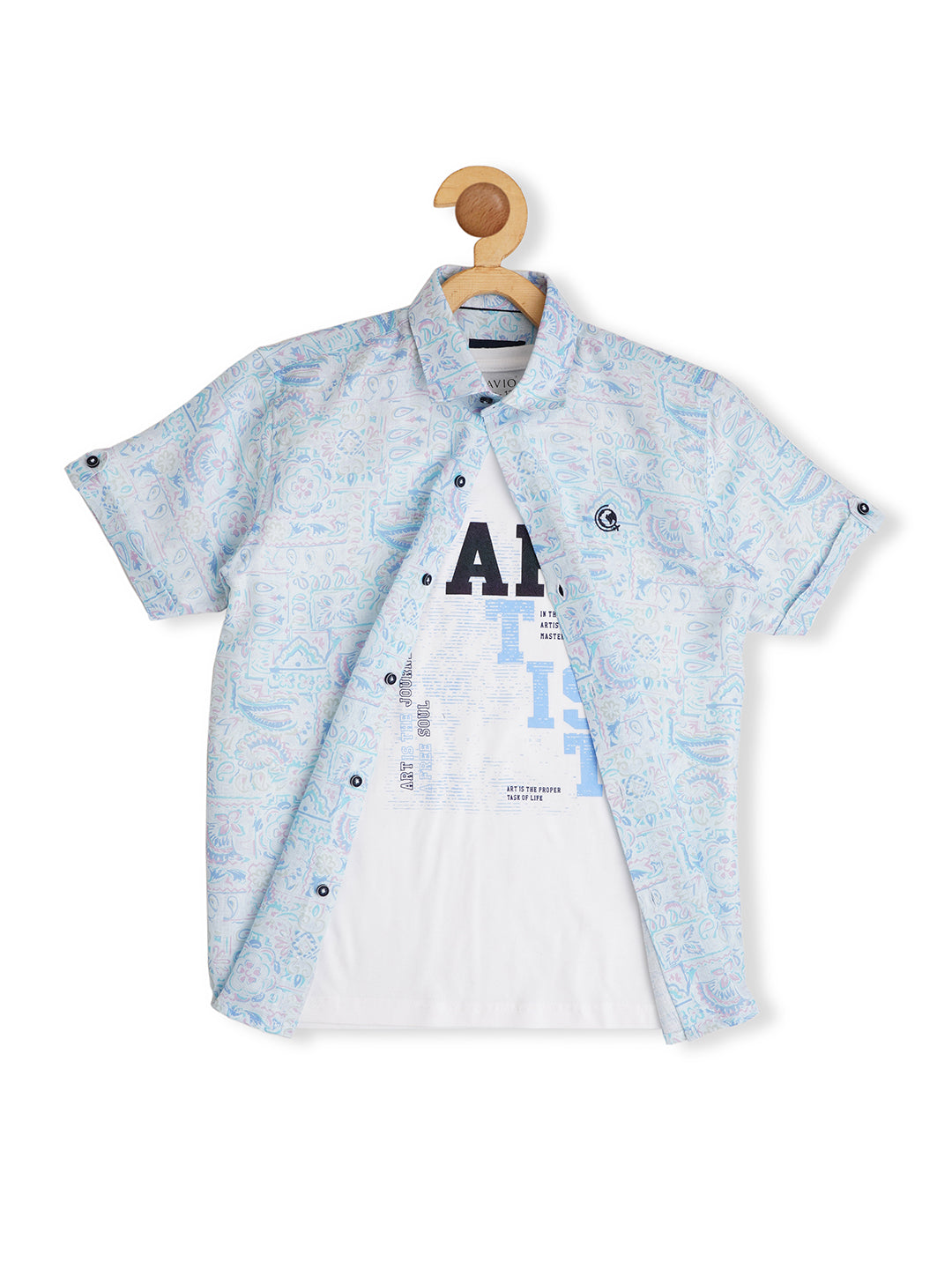 Boys Comfort Ethnic Motifs Printed Cotton Casual Shirt