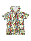 Boys Printed Hooded T shirt With Shorts Set