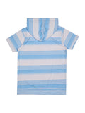 Boys Blue & White Striped T shirt with Shorts