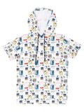 Boys Printed Hooded Pure Cotton T-shirt with Shorts