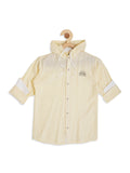 Boys Hooded Comfort Long Sleeves Cotton Casual Shirt