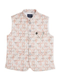 Boys Embellished Pure Cotton Nehru Jacket With Shirt