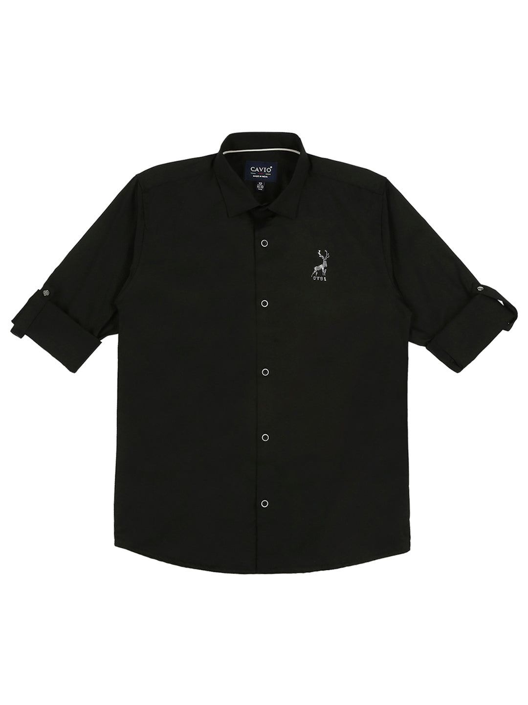 Boys Comfort Embellished Party Cotton Shirt With Tie