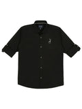 Boys Comfort Embellished Party Cotton Shirt With Tie