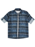 Boys Blue Comfort Horizontal Stripes Opaque Striped Casual Shirt