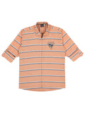 Boys Orange Comfort Horizontal Stripes Opaque Striped Casual Shirt