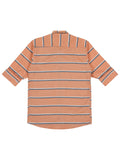 Boys Orange Comfort Horizontal Stripes Opaque Striped Casual Shirt