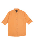 Boys Printed Pure Cotton Mandarin Collar Slim Fit Nehru Jacket With Shirt