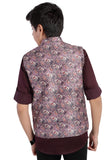 CHARCHIT Boys Printed Nehru Jacket and Shirt - Magenta