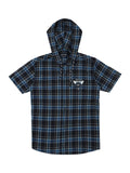 Boys Checked Comfort Hooded Cotton Casual Shirt