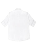 Boys Comfort Spread Collar Roll-Up Sleeves Cotton Casual Shirt