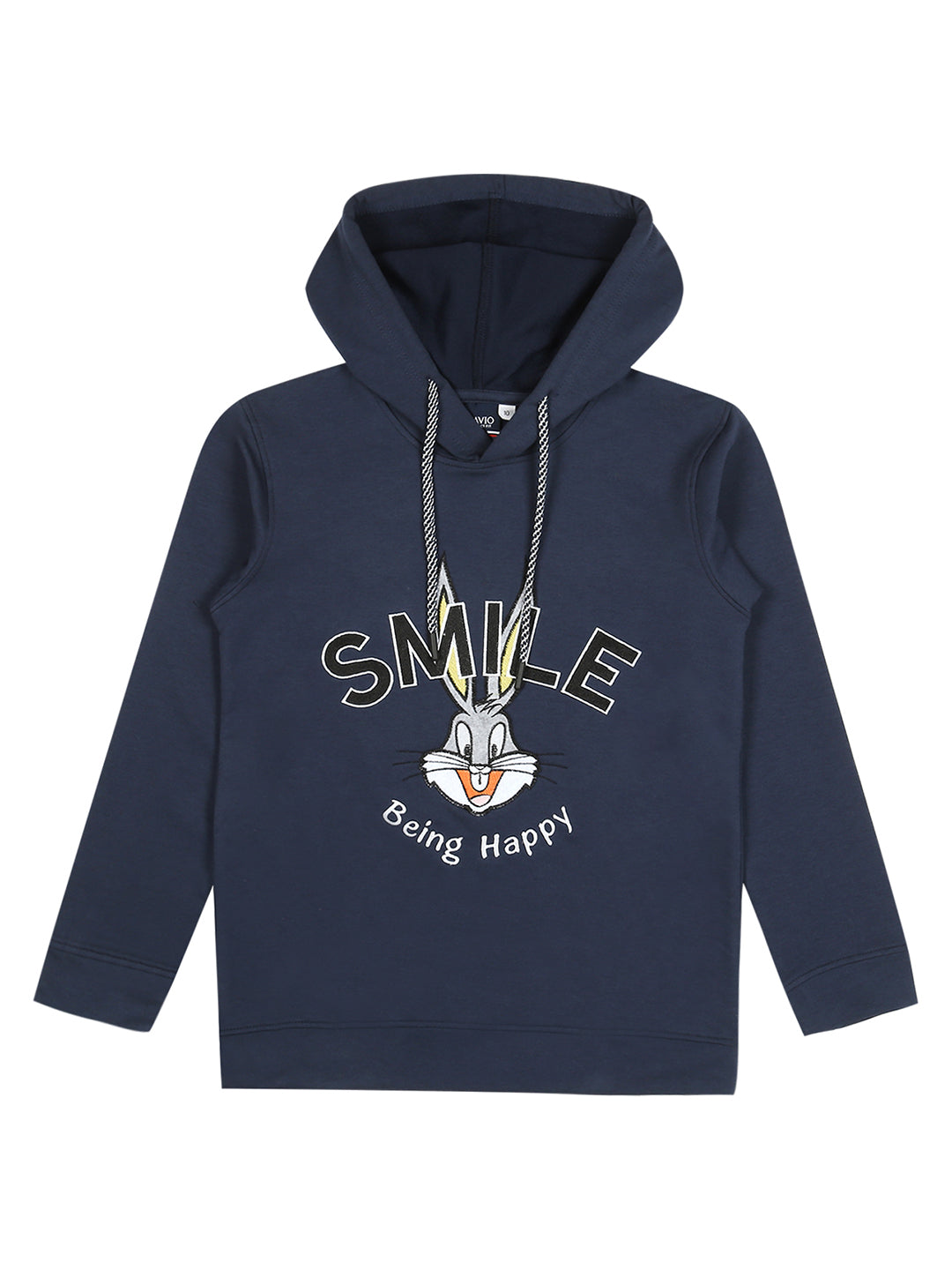 Boys Typography Printed Hooded Cotton Pullover