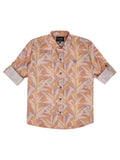 Boys Comfort Floral Printed Pure Cotton Casual Shirt with T Shirt