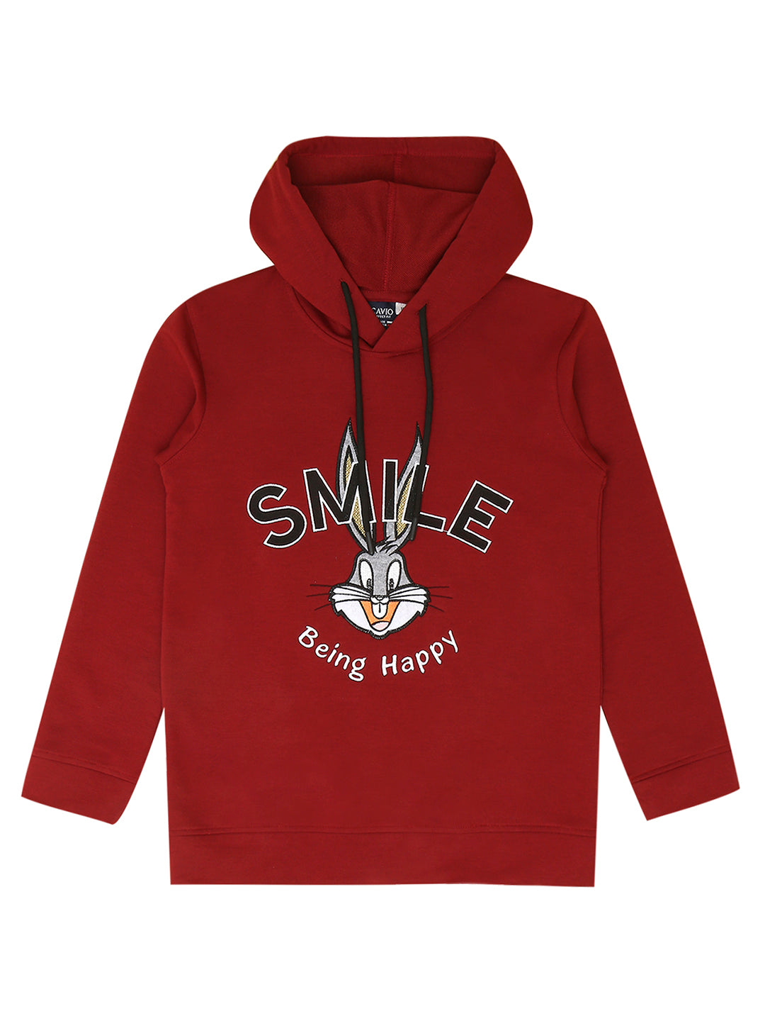 Boys Typography Printed Hooded Cotton Regular T shirt