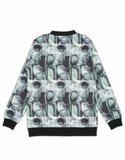 Boys Green Geometric Printed Zipper Jacket with T shirt