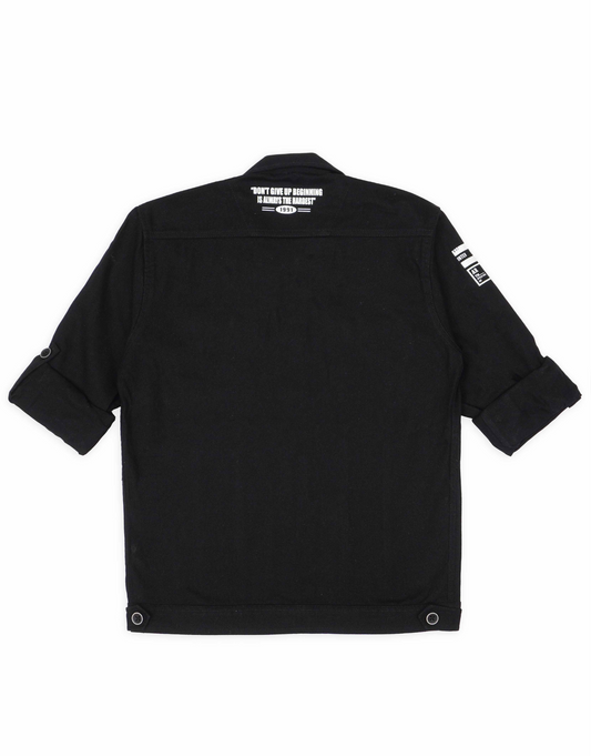 Boys Black Casual Shirt With T Shirt