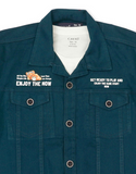 Boys TurquoiseBlue Casual Shirt With T Shirt