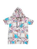 Boys Printed Pure Cotton Hooded T shirt With Shorts