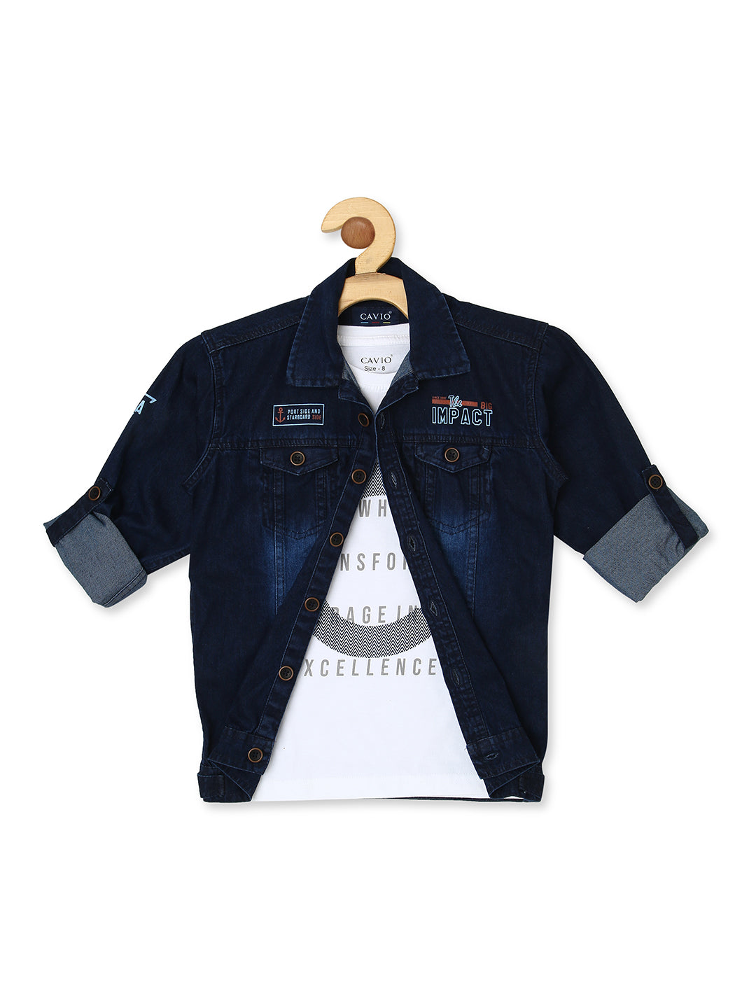 Boys Navy Blue Comfort Casual Shirt