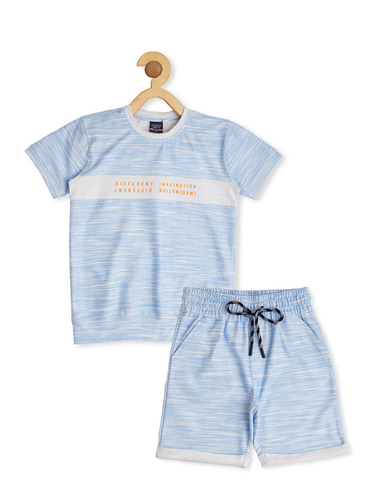 Boys Printed Pure Cotton T-shirt With Shorts