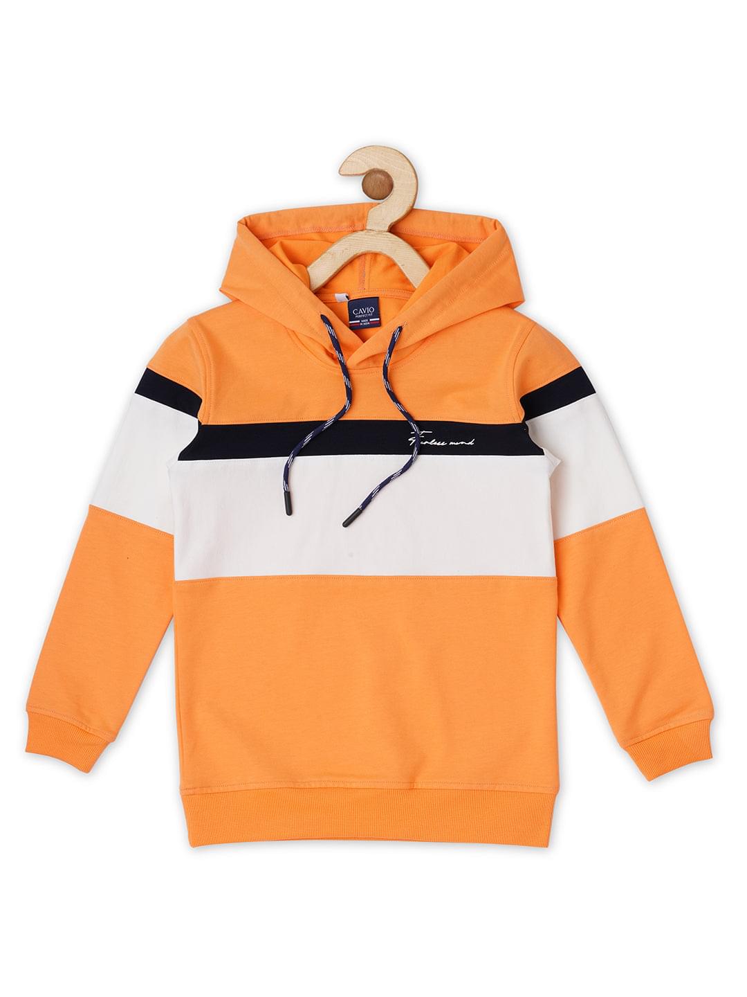 Boys Colourblocked Hooded Cotton T-shirt