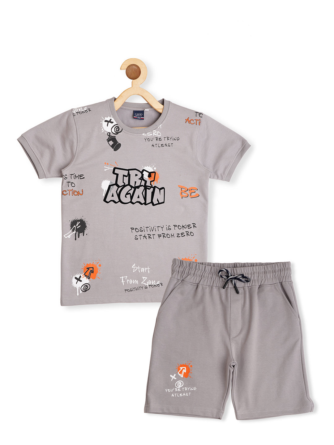 Boys Printed Pure Cotton T shirt With Shorts