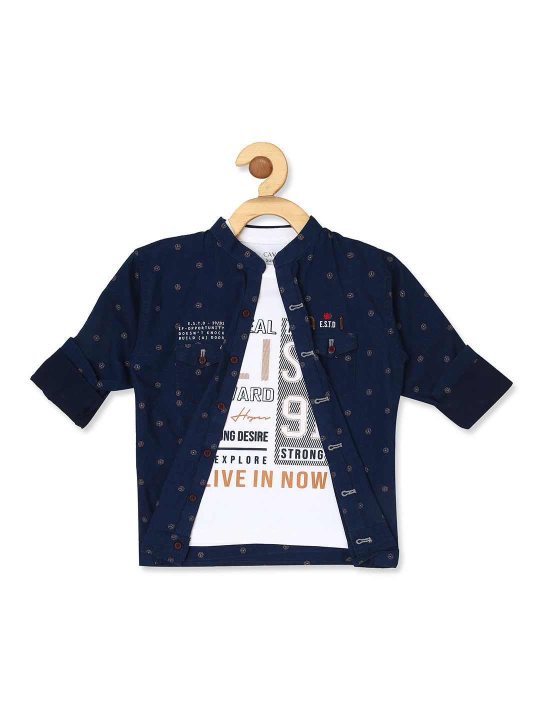 Boys Mustard Comfort Printed Casual Shirt