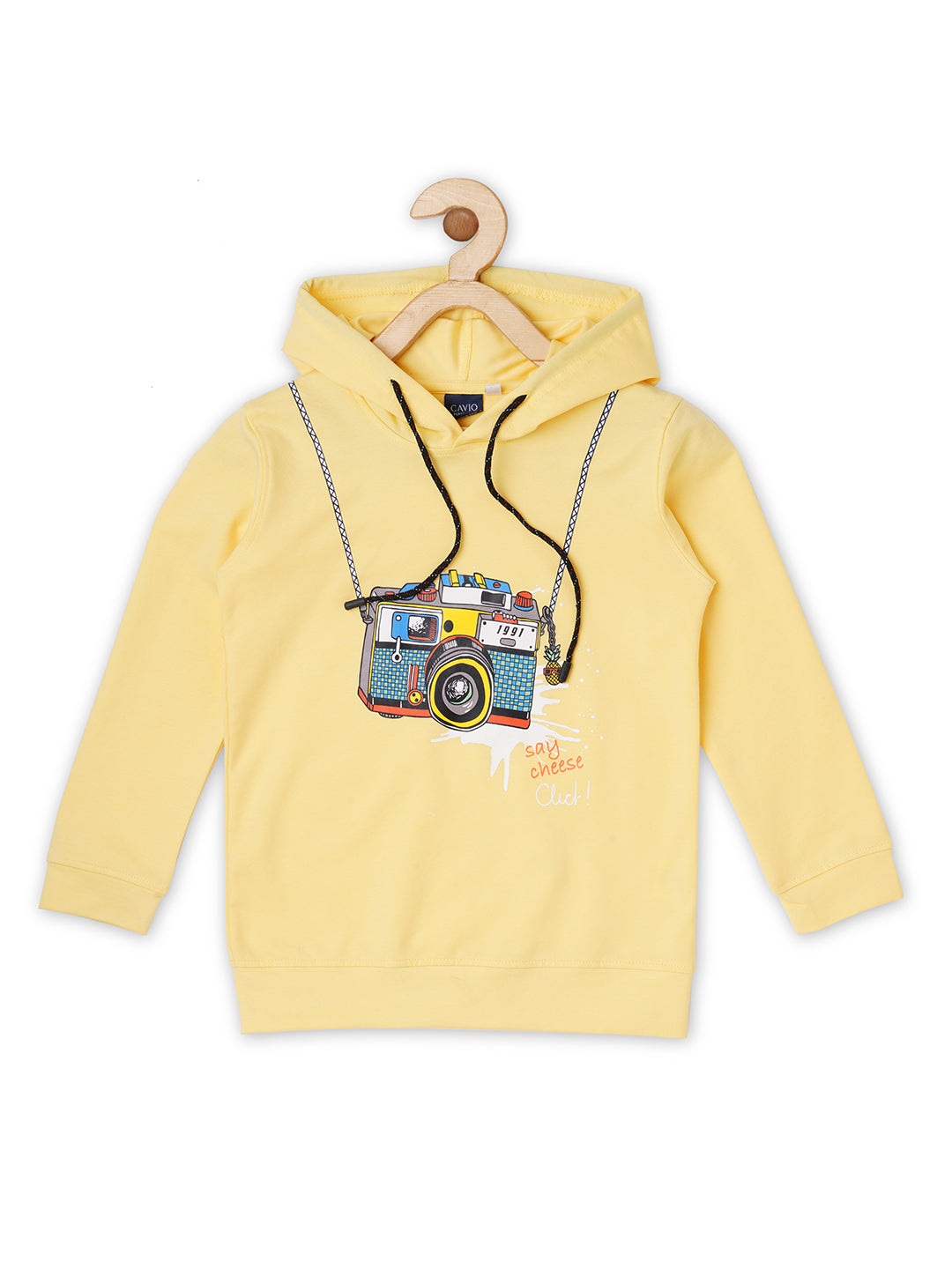 Boys Graphic Printed Hooded Cotton T-Shirt