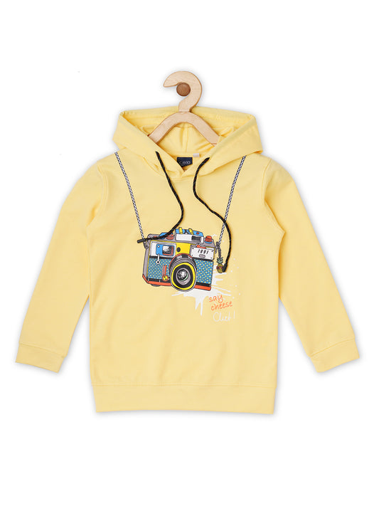 Boys Graphic Printed Hooded Cotton T-Shirt