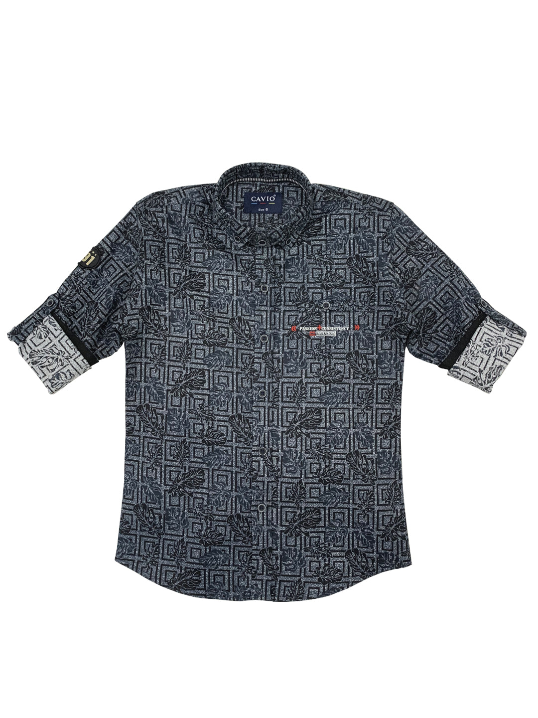 CAVIO Boys Black Premium Printed Casual Shirt