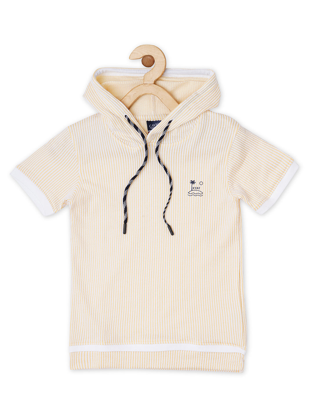 Boys Striped Hooded Cotton T shirt