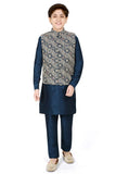 Boys Blue Kurta with Trousers - -